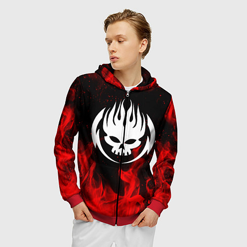 Мужская толстовка на молнии THE OFFSPRING / 3D-Красный – фото 3