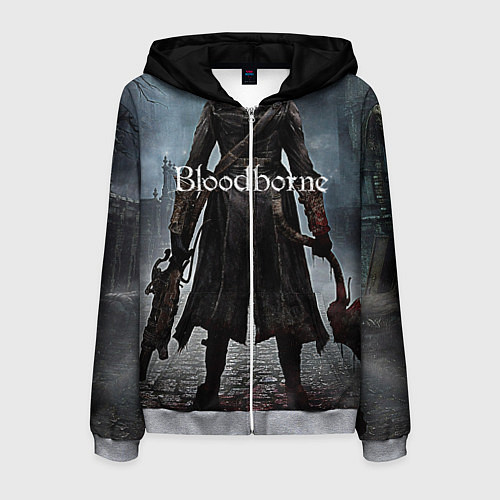 Мужская толстовка на молнии Bloodborne / 3D-Меланж – фото 1