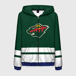 Толстовка 3D на молнии мужская Миннесота Уайлд, цвет: 3D-синий