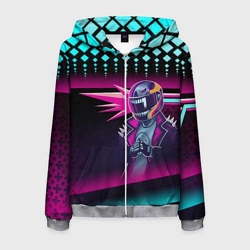 Мужская толстовка на молнии НЕОНОВЫЙ ГОНЩИК / 3D-Меланж – фото 1