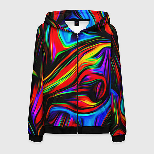 Мужская толстовка на молнии ABSTRACT / 3D-Черный – фото 1