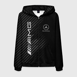 Толстовка 3D на молнии мужская MERCEDES, цвет: 3D-черный