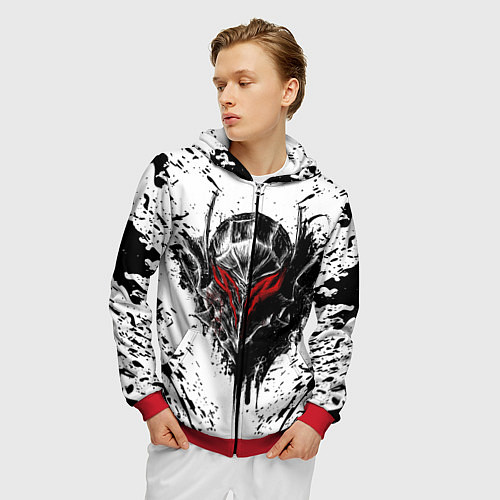 Мужская толстовка на молнии BERSERK / 3D-Красный – фото 3