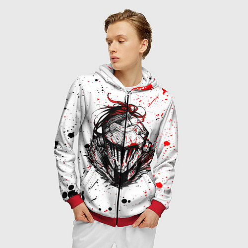 Мужская толстовка на молнии УБИЙЦА ГОБЛИНОВ / 3D-Красный – фото 3