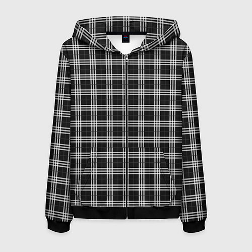 Мужская толстовка на молнии Шотландка / 3D-Черный – фото 1