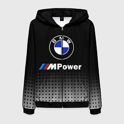 Толстовка 3D на молнии мужская BMW, цвет: 3D-черный
