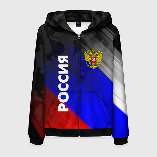 Мужская толстовка на молнии РОССИЯ / 3D-Черный – фото 1