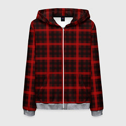 Толстовка 3D на молнии мужская Шотландка, цвет: 3D-меланж