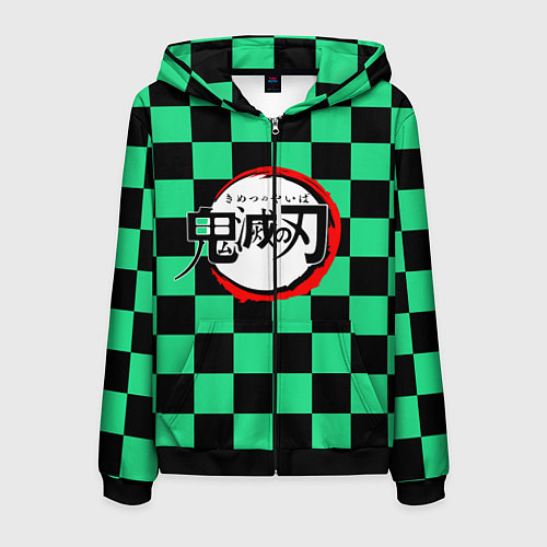 Мужская толстовка на молнии KIMETSU NO YAIBA / 3D-Черный – фото 1