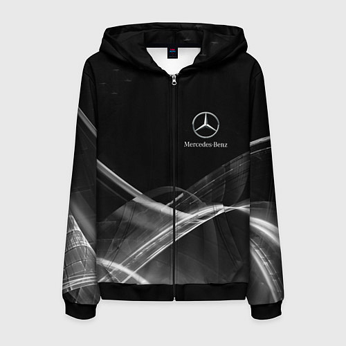 Мужская толстовка на молнии MERCEDES / 3D-Черный – фото 1