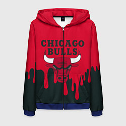 Толстовка 3D на молнии мужская Chicago Bulls, цвет: 3D-синий