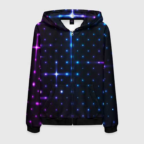 Мужская толстовка на молнии STAR NEON / 3D-Черный – фото 1