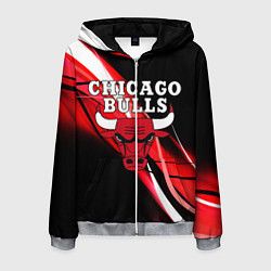 Толстовка 3D на молнии мужская CHICAGO BULLS, цвет: 3D-меланж