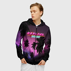 Толстовка 3D на молнии мужская HOTLINE MIAMI, цвет: 3D-черный — фото 2