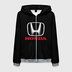 Толстовка 3D на молнии мужская HONDA, цвет: 3D-меланж