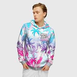 Толстовка 3D на молнии мужская GTA VICE CITY, цвет: 3D-меланж — фото 2