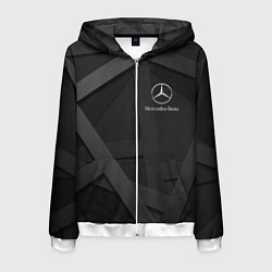 Толстовка 3D на молнии мужская MERCEDES, цвет: 3D-белый