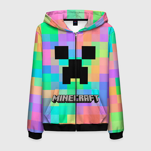 Мужская толстовка на молнии Minecraft / 3D-Черный – фото 1