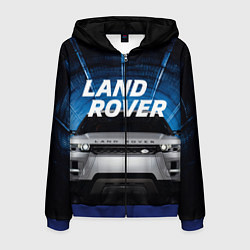 Толстовка 3D на молнии мужская LAND ROVER, цвет: 3D-синий