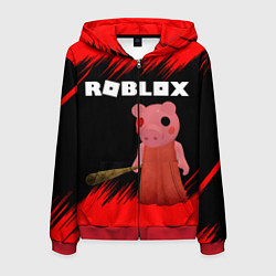 Толстовка 3D на молнии мужская Roblox Piggy, цвет: 3D-красный