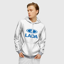 Толстовка 3D на молнии мужская Lada, цвет: 3D-меланж — фото 2