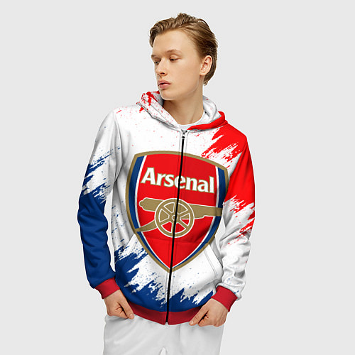 Мужская толстовка на молнии ARSENAL / 3D-Красный – фото 3