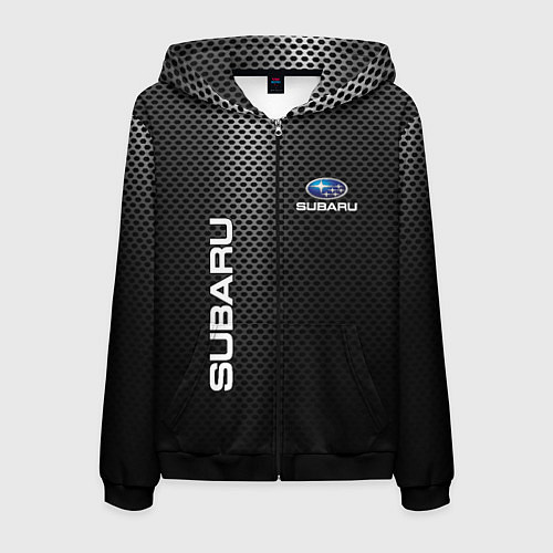 Мужская толстовка на молнии SUBARU / 3D-Черный – фото 1