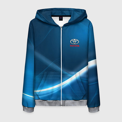 Мужская толстовка на молнии TOYOTA / 3D-Меланж – фото 1