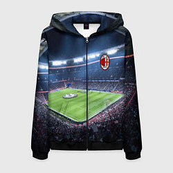 Толстовка 3D на молнии мужская FC MILAN, цвет: 3D-черный