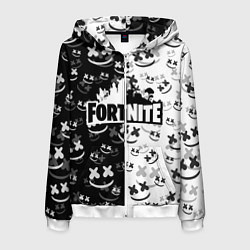 Толстовка 3D на молнии мужская FORTNITE MARSHMELLO, цвет: 3D-белый