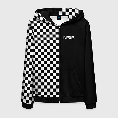 Мужская толстовка на молнии NASA / 3D-Черный – фото 1