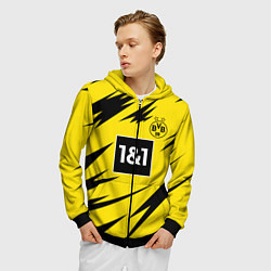 Толстовка 3D на молнии мужская HAALAND Borussia Dortmund, цвет: 3D-черный — фото 2