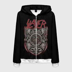 Толстовка 3D на молнии мужская Slayer, цвет: 3D-белый