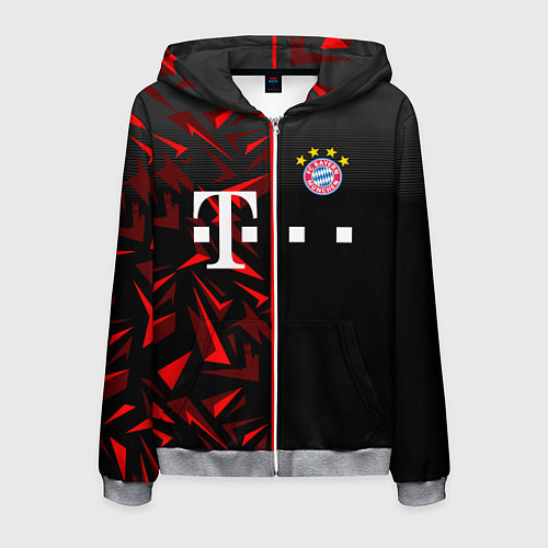Мужская толстовка на молнии FC Bayern Munchen Форма / 3D-Меланж – фото 1