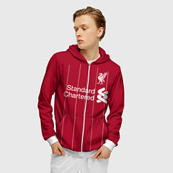 Толстовка 3D на молнии мужская Liverpool FC, цвет: 3D-белый — фото 2
