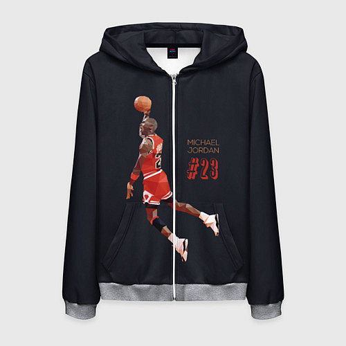 Мужская толстовка на молнии MICHAEL JORDAN / 3D-Меланж – фото 1