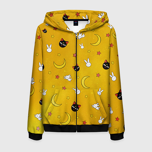 Мужская толстовка на молнии СЕЙЛОР МУН / 3D-Черный – фото 1