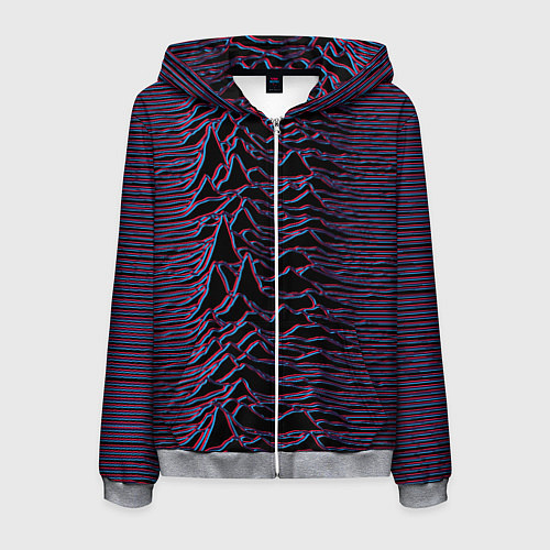 Мужская толстовка на молнии Joy Division Glitch / 3D-Меланж – фото 1