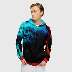 Толстовка 3D на молнии мужская ПЛАЗМА, цвет: 3D-красный — фото 2