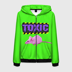 Толстовка 3D на молнии мужская Toxic, цвет: 3D-черный