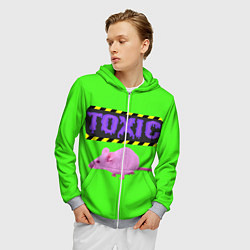 Толстовка 3D на молнии мужская Toxic, цвет: 3D-меланж — фото 2