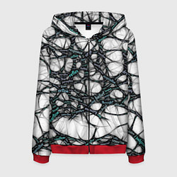 Толстовка 3D на молнии мужская NEIROLINK, цвет: 3D-красный