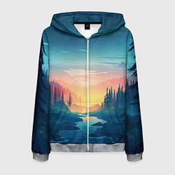 Мужская толстовка на молнии Природа