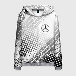 Толстовка 3D на молнии мужская Mercedes-Benz, цвет: 3D-меланж