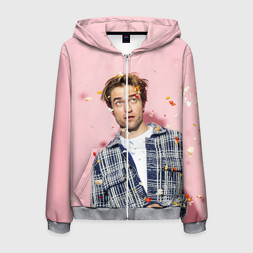 Мужская толстовка на молнии ROBERT PATTINSON / 3D-Меланж – фото 1