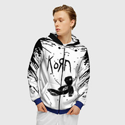 Толстовка 3D на молнии мужская Korn, цвет: 3D-синий — фото 2