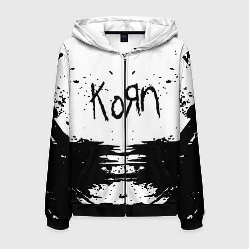Мужская толстовка на молнии Korn / 3D-Черный – фото 1