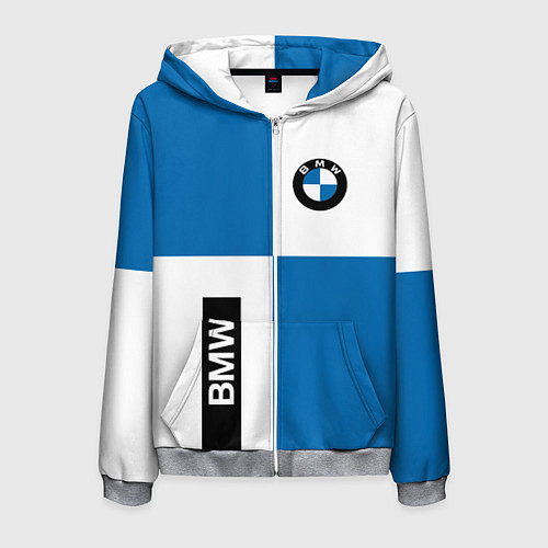 Мужская толстовка на молнии BMW / 3D-Меланж – фото 1
