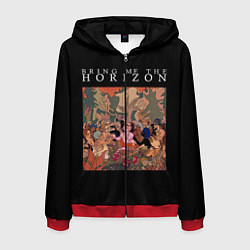 Толстовка 3D на молнии мужская BRING ME THE HORIZON, цвет: 3D-красный