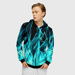 Толстовка 3D на молнии мужская ASSASSINS CREED VALHALLA, цвет: 3D-черный — фото 2